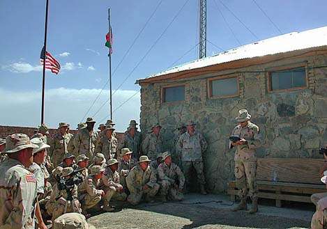 <p>
	The 9/11/02 ceremony on the most forward fire base.</p>
