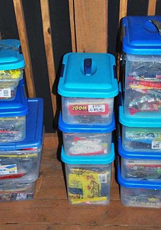 <p>
	 </p>
<p>
	Boxes of lures give Parker a backup of almost anything she needs.</p>
