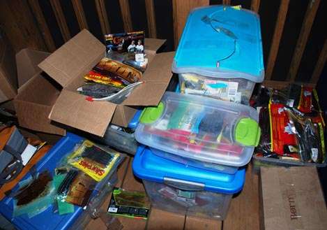 <p>
	 </p>
<p>
	Opened boxes testify to how she digs deep to assemble her daily tackle arsenal.</p>
