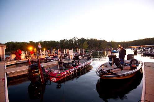<p>
	 </p>
<p>
	Anglers wait patiently for the 7:15 a.m. take-off. </p>
