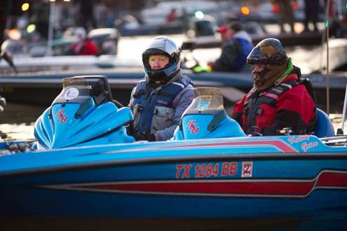 <p>
	Anglers prepare for long, cold boat rides. </p>
