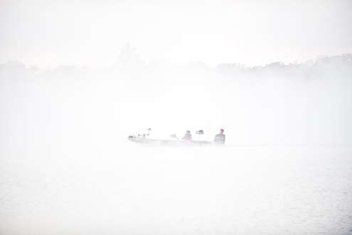 <p>
	The fog was so dense at times, anglers could hardly be seen. </p>
