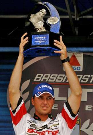 <p>
	 </p>
<p>
	Faircloth caught 50 pounds, 9 ounces for his first Bassmaster victory.</p>
