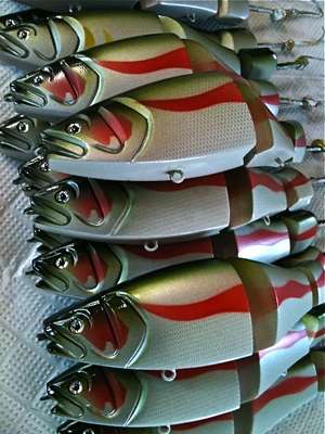 <p>
	Before you balk at the idea of a $400 swimbait, take a look and see what goes into these fishy masterpieces. Once these beauties have their hooks they'll be ready for local tackle stores. </p>

