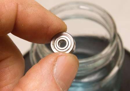 If you soak bearings, do so in a separate solution to avoid contaminating them with grit from other parts.