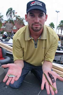 <p>
	<strong>3rd place: Keith Carson</strong></p>
<p>
	Keith Carson covered water with a 1/4-ounce Strike King Red Eye Shad and then flipped both a watermelon seed Zoom Speed Worm and a Zoom Speed Craw on a 3/8-ounce weight. The primary cover in the areas he was fishing was a mixture of pencil reeds and mother-in-lawâs tongue.</p>
