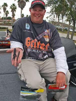 <p>
	<strong>8th place: Luke Gritter</strong></p>
<p>
	Luke Gritter used a red bug Zoom U-Vibe Speed Worm rigged with a 3/16-ounce tungsten weight, a junebug Garneau Baits Gen X Bug with a 3/4-ounce weight and a junebug Gambler Lures Flappân Shad on a 5/0 Trokar hook and 1/16-ounce tungsten weight.</p>
