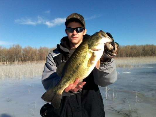 <p>
	Andrew Redwine doesnât say where, but he does say when! This pretty bass was caught Jan. 11.</p>
