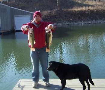 <p>
	Brad Saunders caught these two â a 5 1/2- and a 4-pounder â on Oklahomaâs Grand Lake, Jan. 21.</p>
