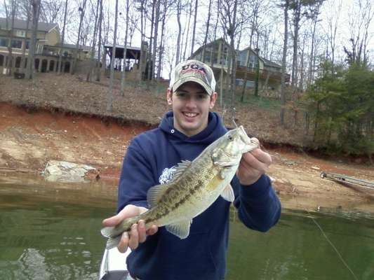 <p>
	Eric Williams shows off his best January bass.</p>
