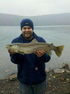 <p>
	Wait, thatâs not a bass! No, itâs a 26-inch, 5 1/2-pound brown trout caught by James Mikoleski. It was his best January catch, plucked from New Yorkâs Otesgo Lake on Jan. 24.</p>
