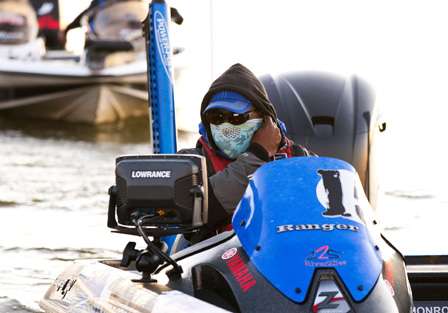 <p>
	Elite Series pro Ish Monroe prepares for a cool boat ride.</p>
