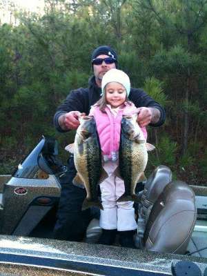 <p>
	Steve and Addison Townsend caught these 5- and 5 1/2-pounders in north Georgia.</p>
