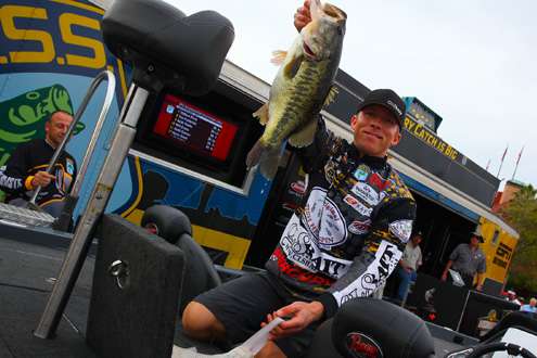 <p>
	 </p>
<p>
	Kevin Hawk caught enough bass on the final day of fishing to finish 2<sup>nd</sup> with 58 pounds, 1 ounce. </p>
