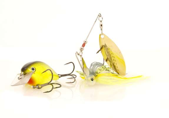 <p>
	These are the baits that Kevin VanDam on the Louisiana Delta in 2010: a chartreuse/black back Strike King 1.5 crankbait and a sexy shad-colored spinnerbait. They helped him catch a Classic record 69-11.</p>
