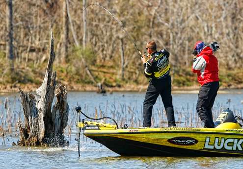 Camping out on a spot that funneled fish to him, Reese brought in a 22-pound, 9-ounce bag on Day Two to jump into second place.
