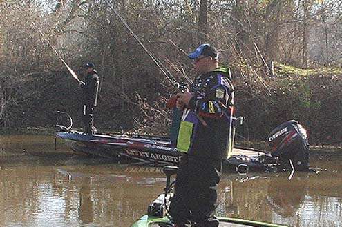 <p>
	The two anglers stay in the area for the first hour of the day.</p>
