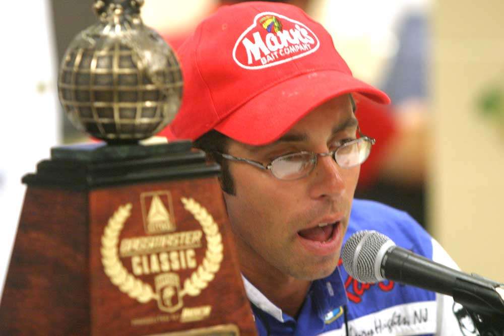 <p>
	"Never give up!" That's what Michael Iaconelli was screaming when he landed a hefty 11th hour bass to claim the 2003 Classic championship. The popular angler was on the brink of packing it in as a pro before the victory gave his career new life. He gave the tournament his all and came out on top.</p>
