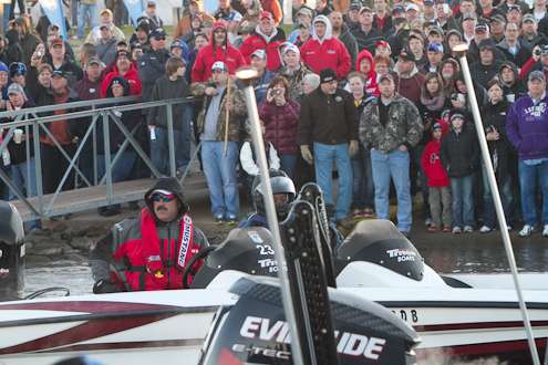 <p> 	Jared Lintner waits his turn to launch.</p> 