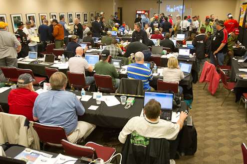 The Bassmaster Classic media center was host to over 250 credentialed media.

