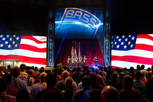 The national anthem kicked off Saturday's festivities.
