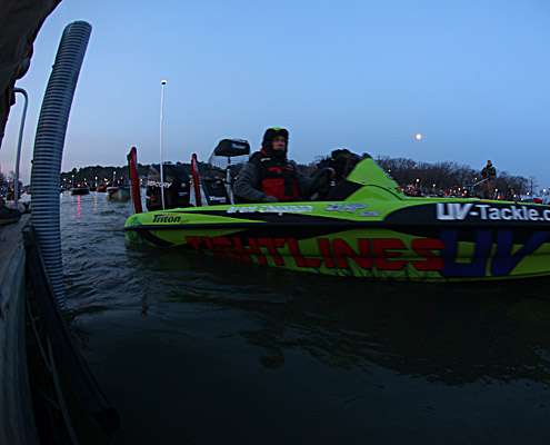 <p>
	Bassmaster Elite Series angler Brent Chapman idles through the safety check before take-off.</p>
