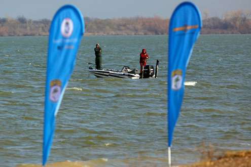 <p>
	Several anglers fished near the launch area on Day One, but the strong north winds drove many anglers to calmer water on Day Two. </p>
