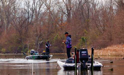 <p>
	Aaron Martens and Fred Roumbanis fished close to one another. </p>
