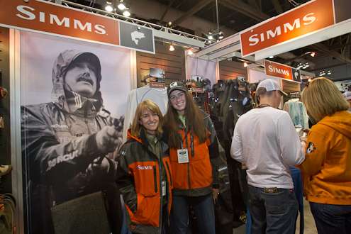 <p>
	The Simms booth had some great clothing to peruse.</p>
