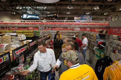 <p>
	The Yum store was filled with anglers filling their baskets.</p>
