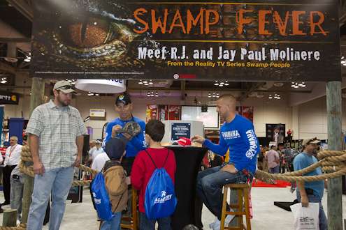 <p>
	R.J. and Jay Paul Molinere from <em>Swamp People</em> were signing autographs in the Yamaha booth.</p>
