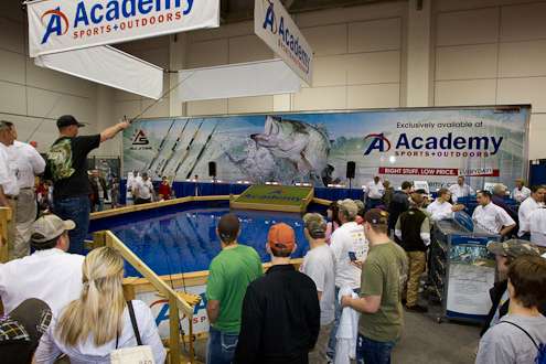<p>
	The Academy Sports Casting pool allowed visitors to try their hand at pitching to a target for prizes.</p>
