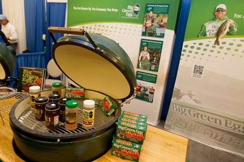 <p>
	The Big Green Egg booth was giving away a "Mini Egg."</p>
