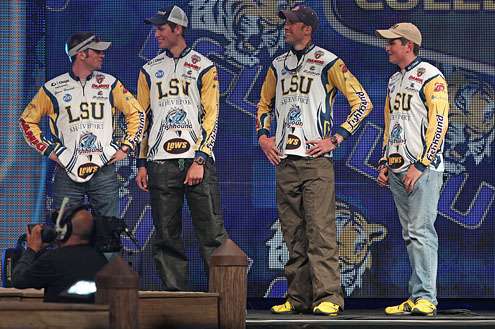 <p>
	LSU Shreveport weighed in first and watched to see if the next team could unseat them in the Bassmaster College Classic.</p>
