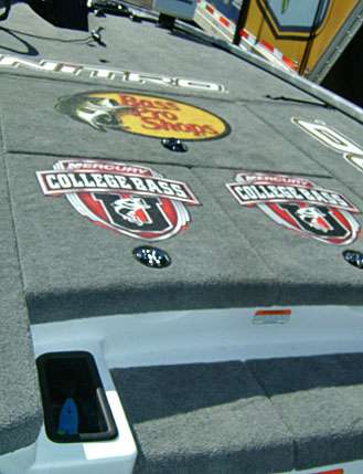 <p>
	 </p>
<p>
	Weldon also places Bass Pro Shops and College B.A.S.S. decals on the decks.</p>
