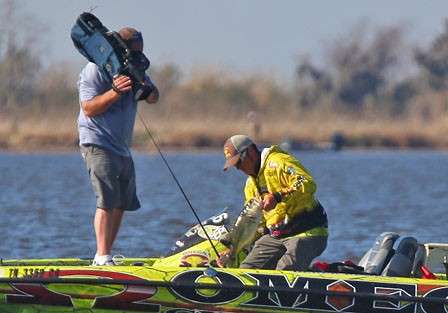 <p>
	 </p>
<p>
	Warmth can create dicey fishing conditions. Derek Remitz makes the most of it on the final day of the 2011 Classic, where it was warm enough at 8:30 a.m. to comfortably wear shorts.</p>

