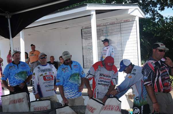<p>
	The Southern Divisional anglers weighed in numerous limits today, with six sacks weighing more than 20 pounds. </p>
