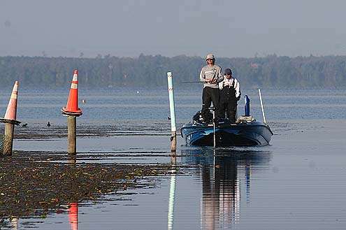 <p>
	 </p>
<p>
	Randy Howell fishes an edge of one of the grass beds in Lake George.</p>
