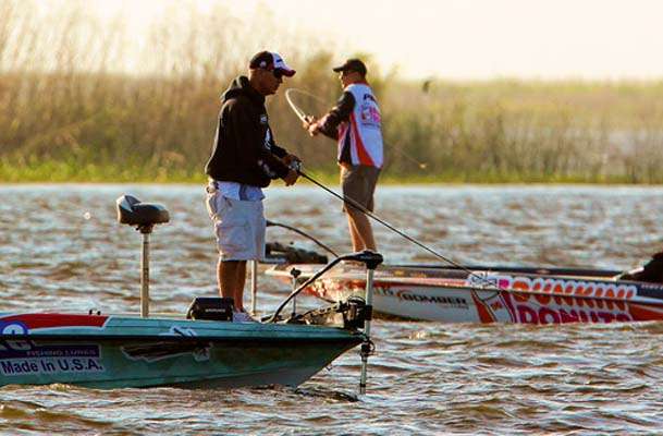<p>
	Scott Rook and Cliff Prince were sharing water early on Day One of the Power-Pole Slam on Floridaâs Lake Okeechobee. </p>
