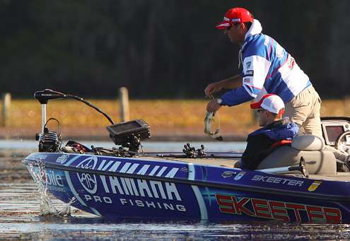 <p>
	Faircloth makes his culling decision and throws back his smallest bass. </p>
