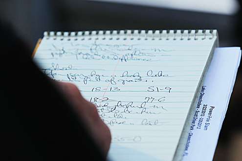 <p>
	Writers take diligent notes to bring the facts to the fans on Bassmaster.com.</p>
