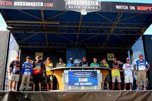 <p>
	The "Top 12" -- these anglers will fish the final day of the 2012 Elite Series Power-Pole Slam on Lake Okeechobee. </p>
