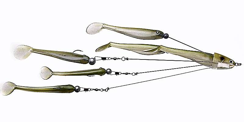 <p>
<strong>ABT Lure Co. Multi Rig</strong></p>
<p>
ABT's Multi Rig is unique in the fact that a swimbait body can be attached to the back of the head to avoid the "floating head" illusion. Also, the back of the head is removeable to allow for different wire configurations. Up to six can be attached. <a href=