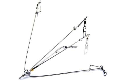 <p>
	<strong>Cumberland Pro Lures The Cure</strong></p>
<p>
	The Cure is one of the more durable umbrella rigs. Its arms are made of rigid steel and rotate on the "head" they're attached to. Equally stout swivels and snaps hold your baits in place. <a href=