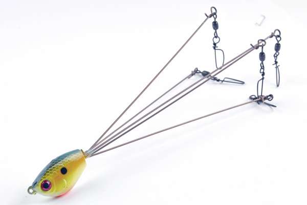<p>
	<strong>Yum Yumbrella Rig</strong></p>
<p>
	This umbrella rig recently accounted for a would-be record largemouth from Pickwick Lake in Tennessee (the fish was released before it could be officially weighed). It's also (at time of publishing) the only umbrella rig that has a rattle in the head. A silent model is available as well. Two head colors are avilable. <a href=