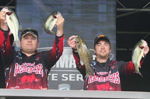 Jared Kennemer and Paul Lefuer of the University of Arkansas finished second with 11 pounds, 8 ounces. 