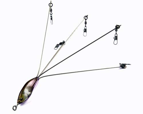 <p>
	<strong>Megabass Spark Rig</strong></p>
<p>
	This rig has all the bells and whistles. The swivel snaps are housed inside welded eyes (not crimped or wrapped) and the arms are thicker than most. The head is available in six colors. <a href=