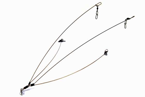 <p>
	<strong>Paycheck Baits Donkey Thrasher</strong></p>
<p>
	This simple rig has light wire that's designed to make your baits pulse in the water as the retrieve is stopped and started again. The light wire also allows for your baits to swim more freely than rigs with more rigid wires. <a href=
