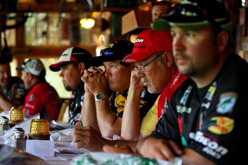 <p>
	Anglers wait to be paired with their Day One Marshals. </p>
