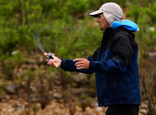 <p>
	Randy Howell was finding the fishing much tougher than Day One. </p>
